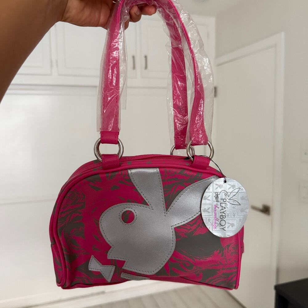 Y2K Aesthetic Deadstock Playboy Bunny Pink Silver Purse Grunge Bag